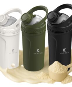 Khroom Edelstahl Protein Shaker 700ml | Eiweiß Shaker für Fitness-Lovers | Spülmaschinenfest & Thermofunktion kalt/warm