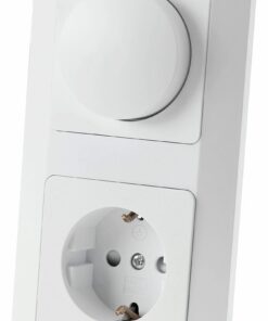 ChiliTec Steckdose mit LED Dimmer für dimmbare Lampen Leuchten 230V Schutzkontaktsteckdose Set mit Dimm-Schalter