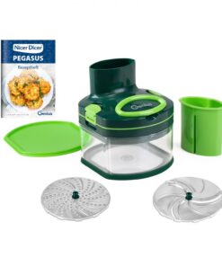 Genius Nicer Dicer Pegasus - Handzugdeckel | geringer Kraftaufwand | ideal für Schnelligkeit und Sicherheit im Gemüsesch
