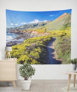 Wandteppich Landschaft Berge Flüsse XXL 300x250cm Wohnzimmer Schlafzimmer Deko