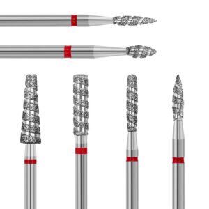 ANRUI Nagelfräser Aufsätze, 6 Stk Diamant Hartmetal Nagelfräser Bits, für professionelle Maniküre und Onychiektomie, Dia