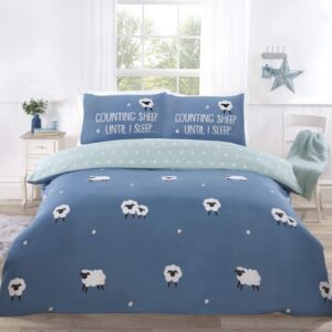 Rapport Home Counting Sheep Bettwäsche-Set Einzelbett Blau Schlafzimmerdekoration Hellblau