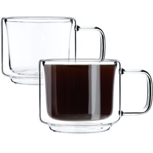 KADAX Thermogläser aus Borosilikatglas, Trinkgläser für Kaffee, Tee und Eistee, 200ml Set mit Schwebeeffekt (2 Stück)