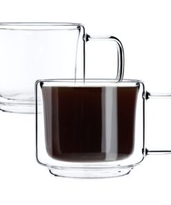 KADAX Thermogläser aus Borosilikatglas, Trinkgläser für Kaffee, Tee und Eistee, 200ml Set mit Schwebeeffekt (2 Stück)