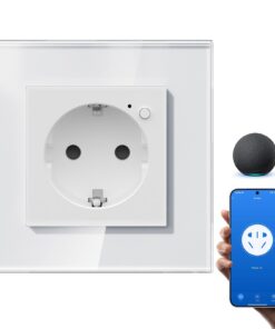 Schuko Zigbee Steckdose Smart - APP-Steuerung mit Alexa/Google, Weiß
