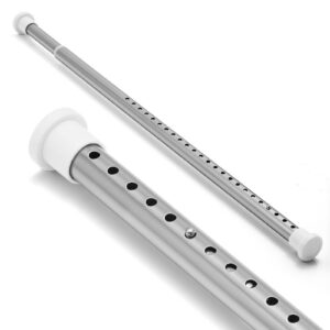 Edelstahl-Federspannstange ausziehbar für Robustheit und Flexibilität, ideal für Aktivitäten im Garten, 110–160 cm, Silb