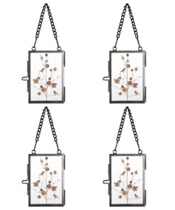 SUMTree Schwarzminiatische Glaserahmen für Fotos und gepresste Blühen Geometrische Ornamente Haken und Hängen