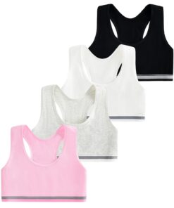 Domee Mädchen BHS Sport Bustier Baumwoll 4er-Pack für 6-12 Jahre