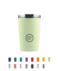 Cool Bottles Thermobecher aus Edelstahl - Für Outdoor Aktivitäten - Pastel Green - 330 ml - Luftdichter Deckel - 10 Std.