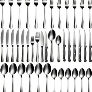 Xespis Edelstahl Besteck Set 6 Personen, hochglanzpoliert und spülmaschinenfest, eлегantes essbesteck für Haus, Party un