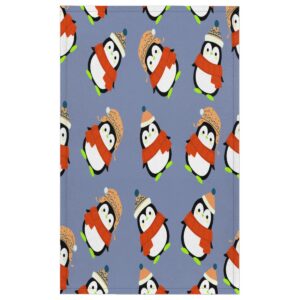 Küchentücher 4er Set Weich Saugfähig Niedliche Weihnachten Penguine für Zuhause und Küche