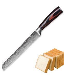 Brotmesser mit Wellenschliff 20cm, Edelstahl, Scharf für Brötchen und Kuchen | Brotmesser Hochgekohltem Edelstahl, Well