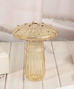 Glasseam Pilz-Blumenvase - Schicke Farbige Glasvasen für Tischdekoration in Küche & Esszimmer