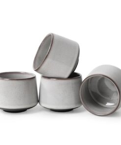 NOVAJOY | Kaffeetassen Set | 4-teilig | 200 ml | Spülmaschinenfeste Tassen aus Steingut | Geschenk in modernem Design |