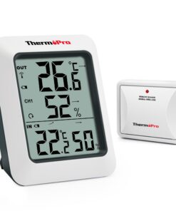 ThermoPro TP60C Funkwetterstation Reichweite 150m Klimateilter | ThermoPro TP60C Funk Thermo-Hygrometer für Gartner | T