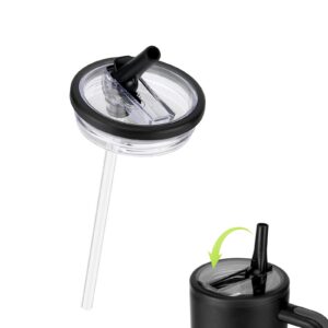 Zikenis 2 Stück Stanley Cup Ersatzdeckel, Wasserdichter Dichter für 40oz Becher, Flip Straw Deckel, mit 2 Trinkhalmen (S