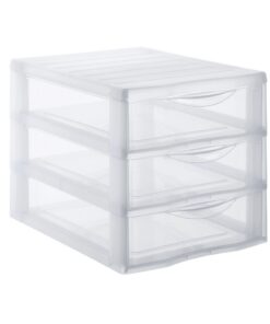 SUNDIS Orgamix, Kunststoff-Schubladenbox, transparente Schubladen für Dokumente, ideal für Büro und Unterricht, stapelba