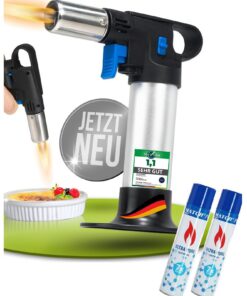 STAHLMANN® Flambierbrenner 1300°C - Premium Creme Brulee Brenner für Küche und Catering -Ideal zum Karamellisieren, Flam