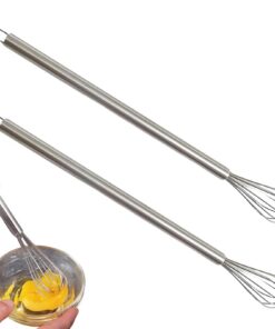 Schneebesen Klein, Edelstahl, Robust für Aufschäumen und Sahne Schlagen (2 Stück 23cm) | Mini Schneebesen für Tassen, E