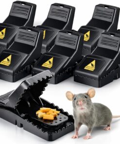 6X Ratte- und Mäusefalle --extra leichtig bedienbar & einfacher Köder & wiederverwendbar & giftfrei - für Haus & Lager