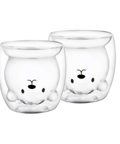 GRÄWE Doppelwandige-Thermogläser 250ml, 2er Set, Kinder-Set mit Motiv Bär