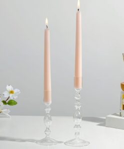 Glasseam Glas Stabkerzenhalter 2er Set Modern für Weihnachten Tischdeko