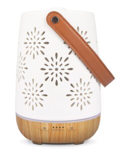SALUBRITO Keramik Aroma Diffuser für Zuhause, Draußen und Yoga, Wiederaufladbare Duftlampe mit Akku, Kabellos und tragba