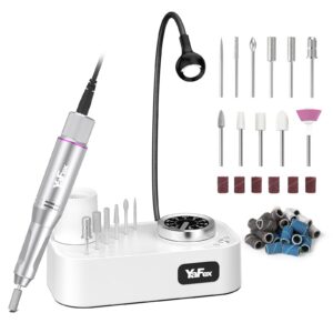 YaFex 35000 U/Min Elektrische Nagelfräser für Gelnägel mit LED Lampe und 11 in 1 Feile Set für Professionelle Maniküre u