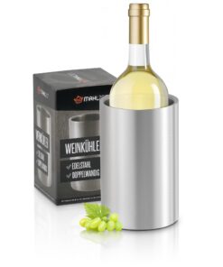 Mahlzeit Edelstahl Weinkühler doppelwandig | Ø 12 x (H) 19 cm | Sektkühler für Wein & Champagner
