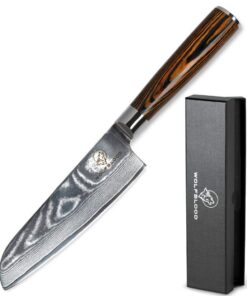 Wolfblood Santoku Messer L(24cm) Edelstahl TÜV geprüft Geschenkbox inklusive Klingenschutz