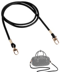 MEGAVOW Schulterriemen für Schultertasche, PU Lederriemen, Schwarz, 120cm - Trendiger Taschengriff für Crosbody-Taschen