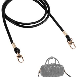 MEGAVOW Schulterriemen für Schultertasche, PU Lederriemen, Schwarz, 120cm - Trendiger Taschengriff für Crosbody-Taschen