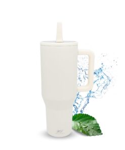 Thermobecher mit Strohhalm & Henkel – 1,2L Trinkbecher to go – BPA-frei & edelstahlig, moderne & nachhaltige Lösung – 10