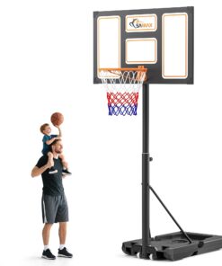 SAMAX Basketballkorb 100-305 cm Höhenverstellbar - Outdoor & Indoor - für Erwachsene & Kinder
