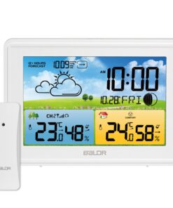 LEVIPE Wetterstation Funk mit Außensensor, Farbdisplay & Wettervorhersage – Ideal für Haus, Büro & Garten