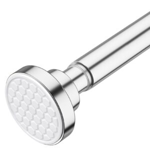 AIZESI Silber Gardinenstange 100-185CM Bohrenfrei ausziehbar Carbonfree Certified für Bad, Fenster, Schrank