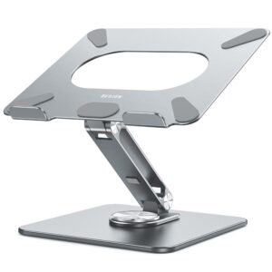 BESIGN LSX7 Laptop Ständer 360 Grad Drehbar, Verstellbarer Laptop Ständer, Kompatibel mit 10-15.6" Laptops (Grau)