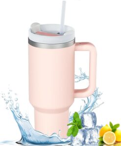 Favuit Thermobecher (Rosa) - 40oz Doppelwandiger Edelstahl Vakuum Isolierbecher Für Autoreisen und Alltag mit Deckel und