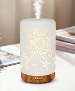 Aroma Diffuser GuKKK 250ML Weiß Keramik Düfte für Schlafzimmer mit LED Timer-Einstellung