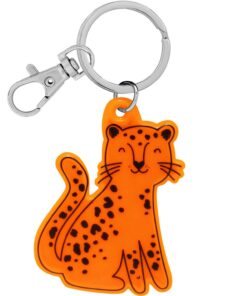 GRUSS & CO Reflektor neon Motiv Leo Anhänger mit Schlüsselring | Geschenk für Kinder, Schulstart | Reflektoranhänger 701