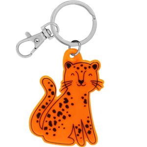 GRUSS & CO Reflektor neon Motiv Leo Anhänger mit Schlüsselring | Geschenk für Kinder, Schulstart | Reflektoranhänger 701