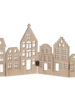 Spetebo Deko Holz Skyline - klappbar - Weihnachts Stadt Silhouette zur Tischdekoration - Weihnachtsdeko Tischdeko 50 x 2