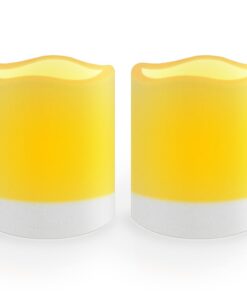 Salipt Solar Kerzen Outdoor Wasserdicht Flackerndes Warmweiß Licht für Garten Partei Hochzeit Festival Dekoration 2 Stüc