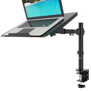 WALI Laptop Halterung für Schreibtisch - Ergonomisch Optimiert, Für 17 Zoll Laptops, Voll Verstellbar mit Belüfteter Küh