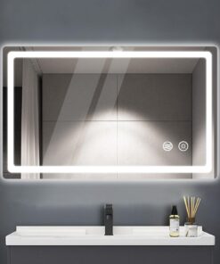 Touch-Steuerungser winner LED-Badspiegel mit Lichtfunktion für badzimmerschönheit (40 x 60 cm) | Beschlagfreier Touch-L