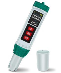 pH-Messgerät Wasser 5‑in‑1 – pH/TDS/EC/Salz/Temperatur, hochpräziser Trinkwasser- & Pool-Tester mit automatischer Temper