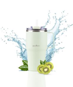 Thermobecher 580ml Edelstahl ROSMARINO | Kompakter Isolierbecher & Auslaufsicher & BPA-frei | Arbeitsplatz & Fitness | H