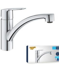 GROHE Start, Küchenarmatur mit flachem Auslauf, wassersparend, werkzeugfrei montierbar für Küche