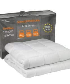 ### Schlafstörungen-bei-Tiefenberuhigung-Weighted-Gewichtsdecke-135x200-Erwachsene-Therapiedecke-Entspannung-6kg-Sleepin