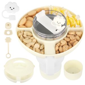 Stanley Cup Snackschale mit Deckel 40oz Beige fuer Kino Camping Auto